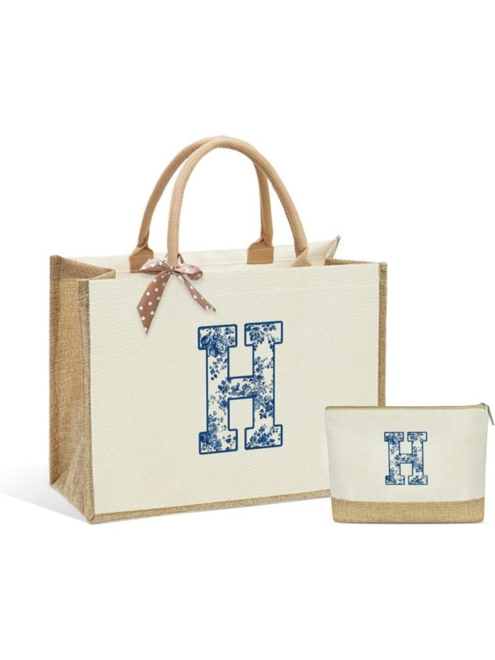 Personalized Monogrammed Tote Bag for Women | Custom Canvas Makeup Bag, Gift